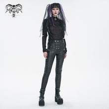 Load image into Gallery viewer, TT231 Cyberpunk black mesh Long Sleeve Women's T-Shirt