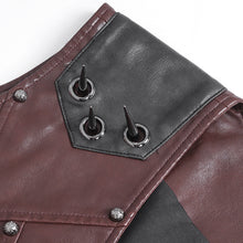 Load image into Gallery viewer, WT08602 wine hand brushed leather men vest