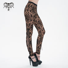 Load image into Gallery viewer, PT10702 Gothic brown queen patterned printed sexy ladies see through leggings