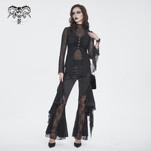 Load image into Gallery viewer, PT241 Gathered flared trousers with side seams