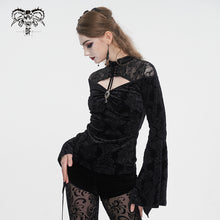 Load image into Gallery viewer, ETT03301 Lace stitching small stand collar long sleeve T-shirt