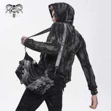 Load image into Gallery viewer, AS271 Punk-Style Woven Crossbody Bag featuring Gold-Stamped Twill and Faux Leather