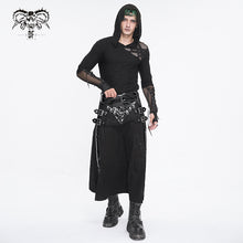 Load image into Gallery viewer, TT251 Punk wild grain knitted hooded men's T-shirt