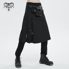 Load image into Gallery viewer, SKT175 Tie Dye Twill Faux Leather Waist Bag Men's Kilt