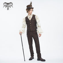 Load image into Gallery viewer, PT24802 COFFEE Steampunk striped suit trousers