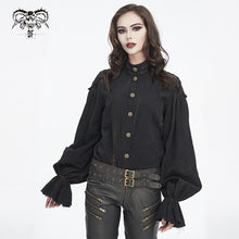Load image into Gallery viewer, SHT11401 Steampunk Distressed Women Long Sleeve Shirt