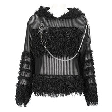 Load image into Gallery viewer, SR014 Plush patchwork hooded cross short sweater
