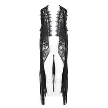 Load image into Gallery viewer, CA042 Gothic lace tassels sleeveless hooded cardigan