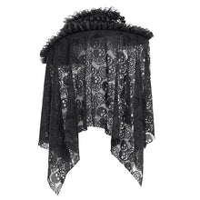 Load image into Gallery viewer, EAS026 Black Skull Rose Mesh Widow Hat