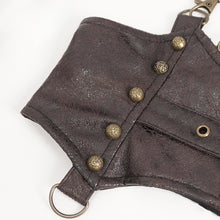 Load image into Gallery viewer, AS175 Punk brown imitation textured leather women corset