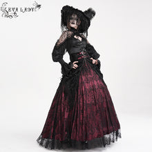 Load image into Gallery viewer, EAS019 Long and short tassel black big round widow hat