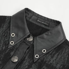 Load image into Gallery viewer, SHT107 Leather paneled rivets studded shirt