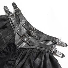 Load image into Gallery viewer, SKT250 Punk-Style Two-Tone Woven and Organza Paneled Mini Skirt