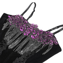 Load image into Gallery viewer, ECST01402 Gothic Corset with Long Beaded Tassels at the Bust