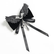 Load image into Gallery viewer, AS307 Gothic Bow Hair Clip with Small Wings