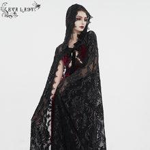 Load image into Gallery viewer, ECA012 Embroidered Lace Net Hooded Shawl