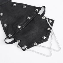 Load image into Gallery viewer, TT267 Leather studded shawl knitted two-piece women's short T-shirt