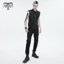 Load image into Gallery viewer, PT213 Hand-painted twill cutout torn distressed men's trousers