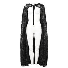 Load image into Gallery viewer, ECA012 Embroidered Lace Net Hooded Shawl
