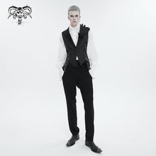 Load image into Gallery viewer, WT07601 Black Gothic jacquard peak lapel swallowtail men's suit vest