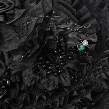Load image into Gallery viewer, EAS026 Black Skull Rose Mesh Widow Hat
