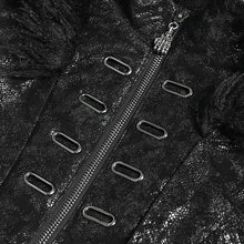 Load image into Gallery viewer, CT272 Punk long curly hooded snake-print leather jacket