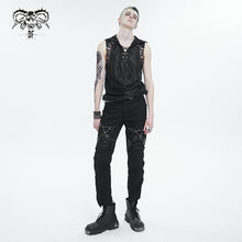 Load image into Gallery viewer, PT215 Punk Twill decorative Faux Leather Leg Loop Trousers