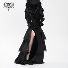 Load image into Gallery viewer, SKT23601 Black Gothic embossed velvet fishtail skirt