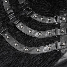 Load image into Gallery viewer, CT273 Punk hooded long-sleeved jacket with multiple straps on the front