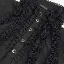 Load image into Gallery viewer, SHT10401 Black Chiffon pleated Lace Stand Collar Men's Shirt