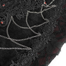 Load image into Gallery viewer, ESKT04402 Black and red Gothic high waist fishtail skirt