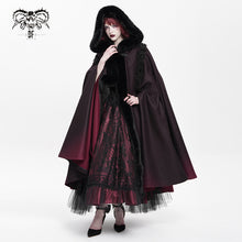 Load image into Gallery viewer, CA048 Gothic black and red gradient long shawl