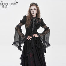 Load image into Gallery viewer, ESHT01901 Stand-Collar Gothic Lace Shirt with Irregular Dot Pattern