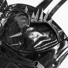 Load image into Gallery viewer, CST00901 Black Punk-Style Glossy Leather Strapless Corset
