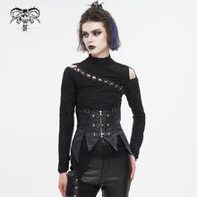 Load image into Gallery viewer, WT077 Punk crackled faux leather halter neck backless vest