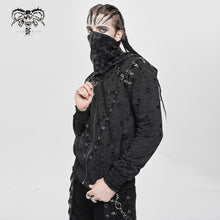 Load image into Gallery viewer, CT274 Punk ripped mist pattern hoodie