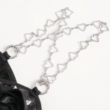 Load image into Gallery viewer, SKT192 Punk slightly shiny leather heart-shaped chain suspender dress
