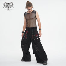Load image into Gallery viewer, PT245 Twill material contrasting red thick thread wide leg men's pants