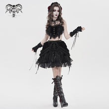 Load image into Gallery viewer, TT30901 Gothic-Style Heart-Shaped Strappy Cropped T-Shirt