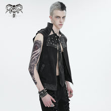 Load image into Gallery viewer, WT075 heat seal backing Cross Pattern Horn Rivet Men's Vest