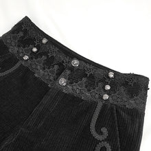 Load image into Gallery viewer, PT22601 Black Gothic high waist chenille men's trousers