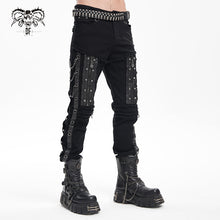 Load image into Gallery viewer, PT261 Punk side drawstring twill men's trousers