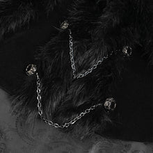 Load image into Gallery viewer, CA054 Cashew jacquard striped fur collar cape