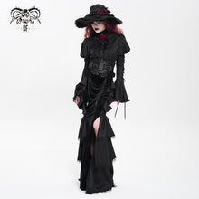 Load image into Gallery viewer, SKT23601 Black Gothic embossed velvet fishtail skirt