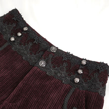 Load image into Gallery viewer, PT22602 Wine Gothic high waist chenille men's trousers