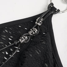 Load image into Gallery viewer, SKT167 metal chain broken hole backless halter dress
