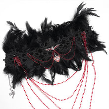 Load image into Gallery viewer, ESKT075 Gothic party Custom-made black feather big dress