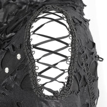 Load image into Gallery viewer, CT225 Dark tattered hooded knitted women's jacket