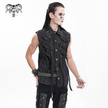 Load image into Gallery viewer, WT088 Punk ripped woven vest