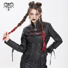 Load image into Gallery viewer, CT26301 Pleated Faux Leather Punk Jacket